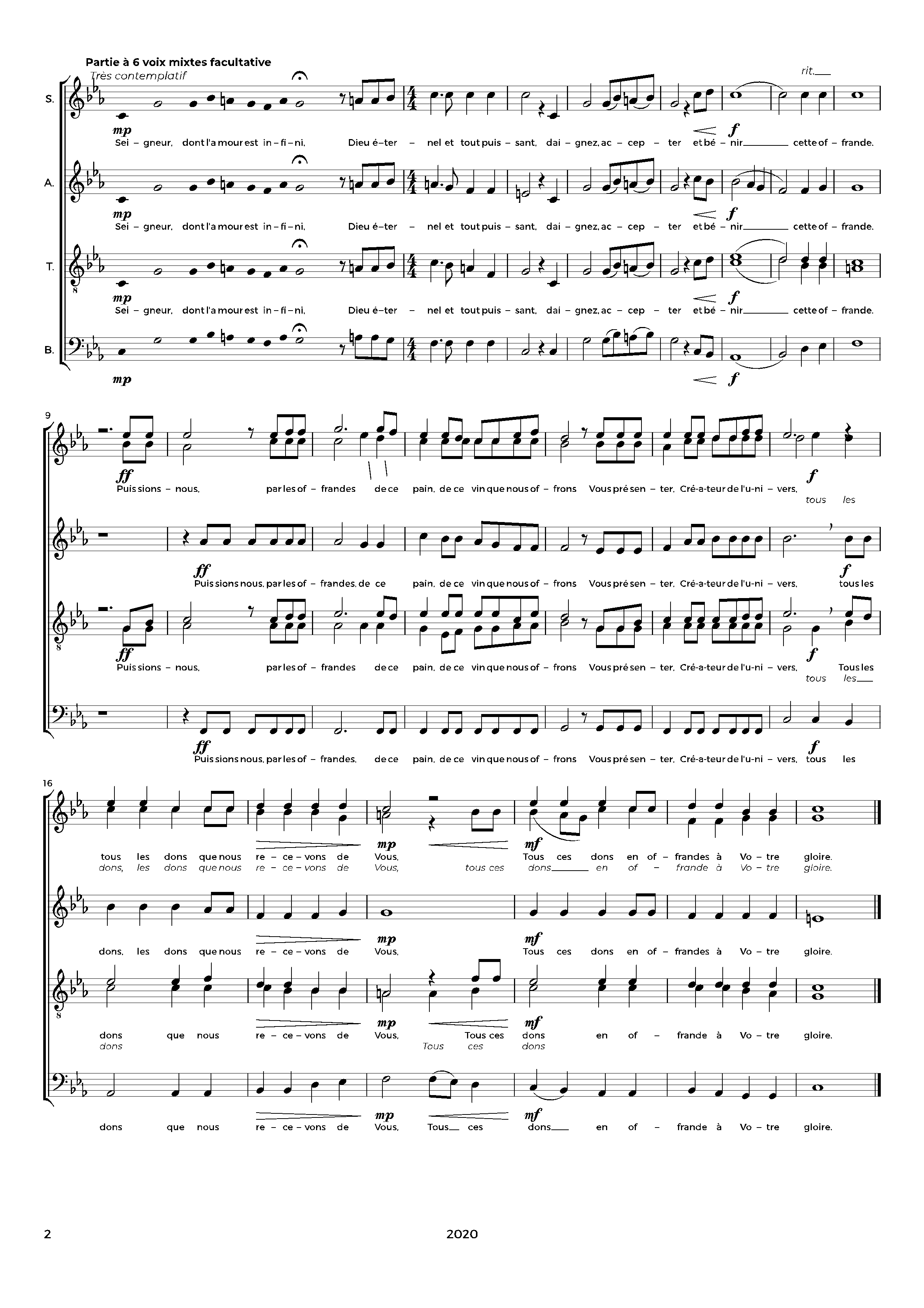 Page 2 de Seigneur, dont l'amour est infini