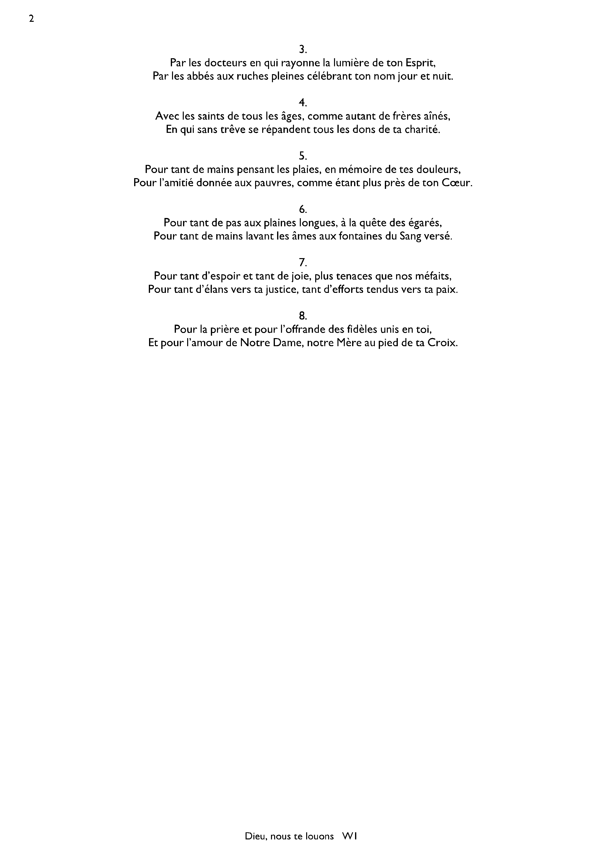 Page 2 de Dieu nous te louons