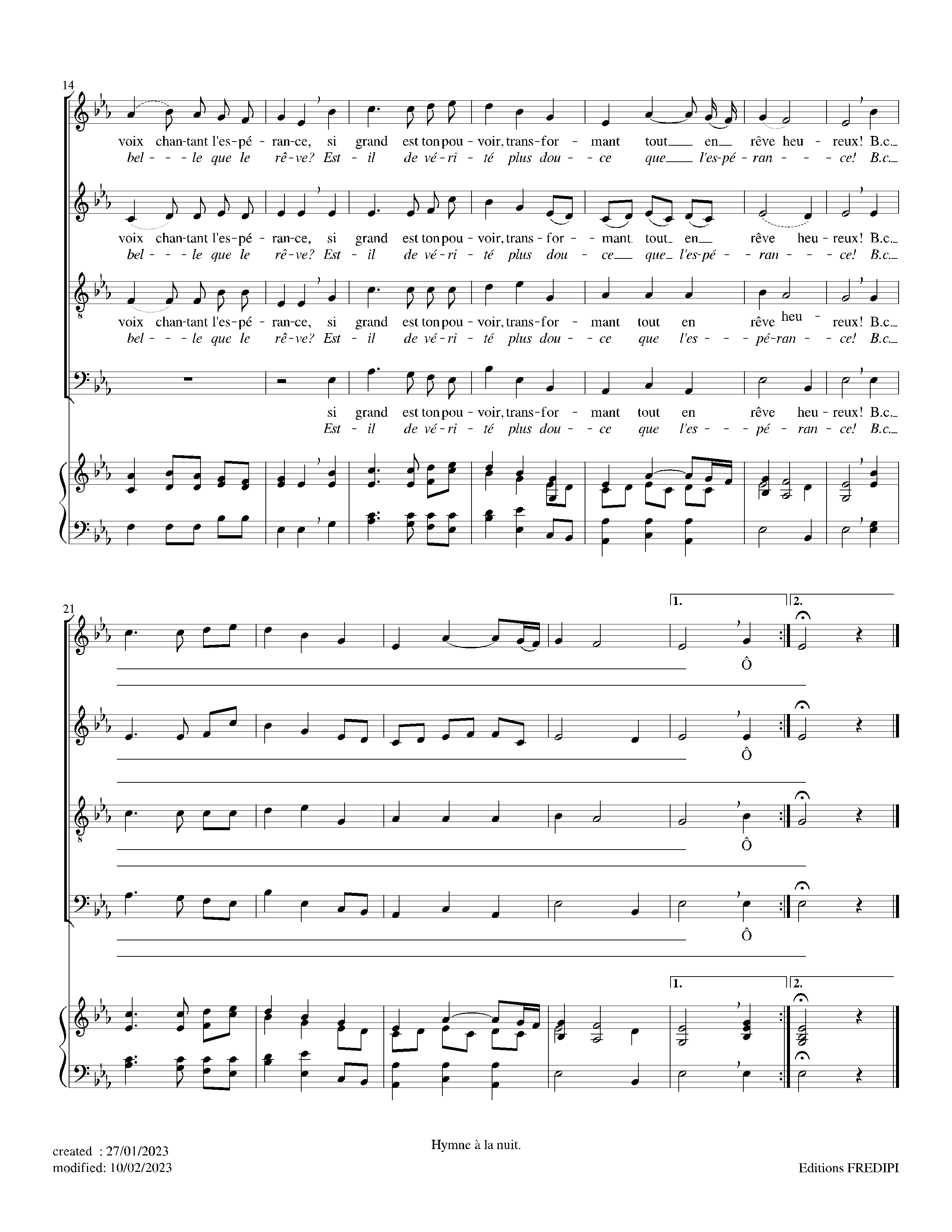Page 2 de Hymne à la nuit (ancienne version)