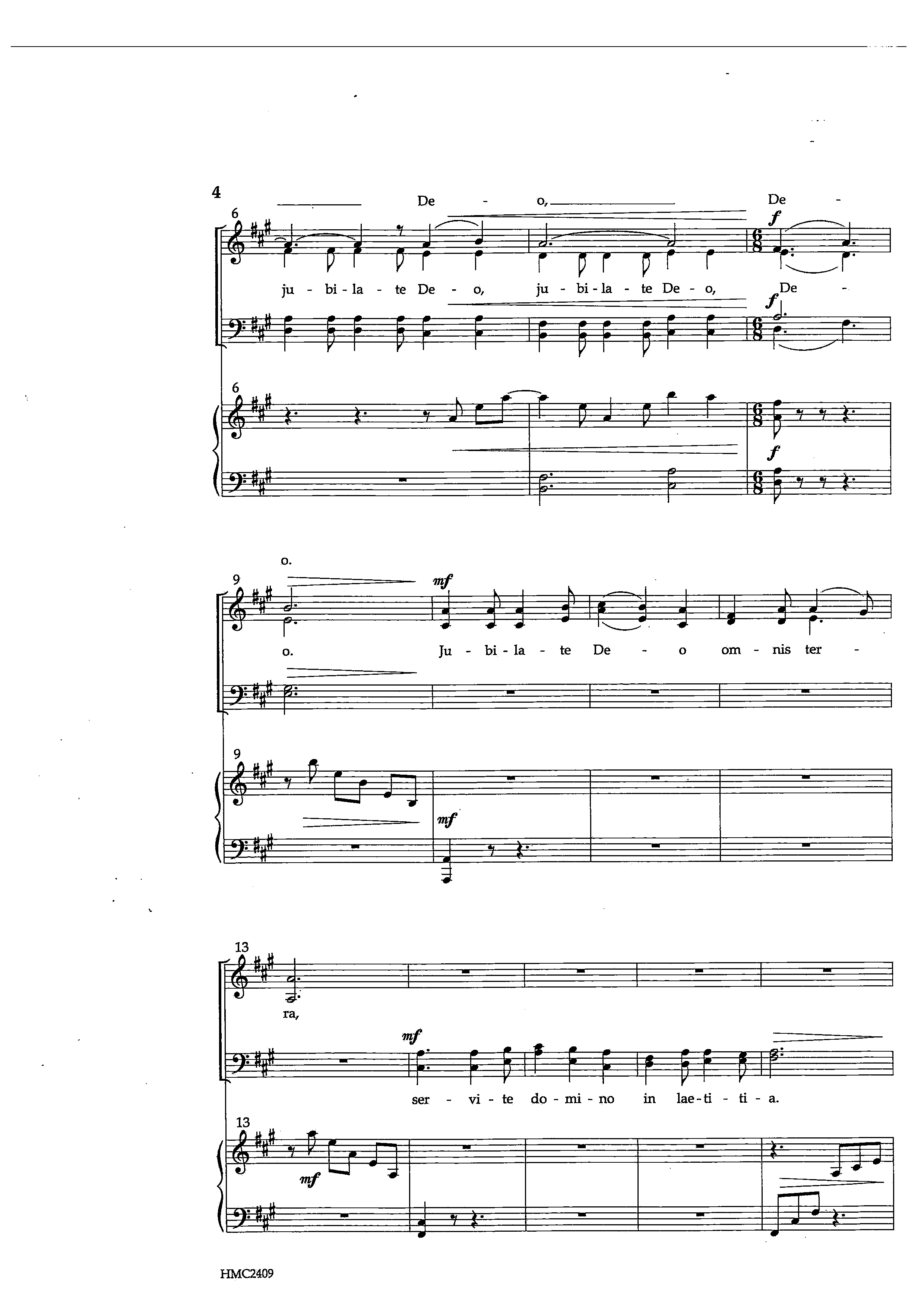 Page 2 de Jubilate Deo (SATB et piano)