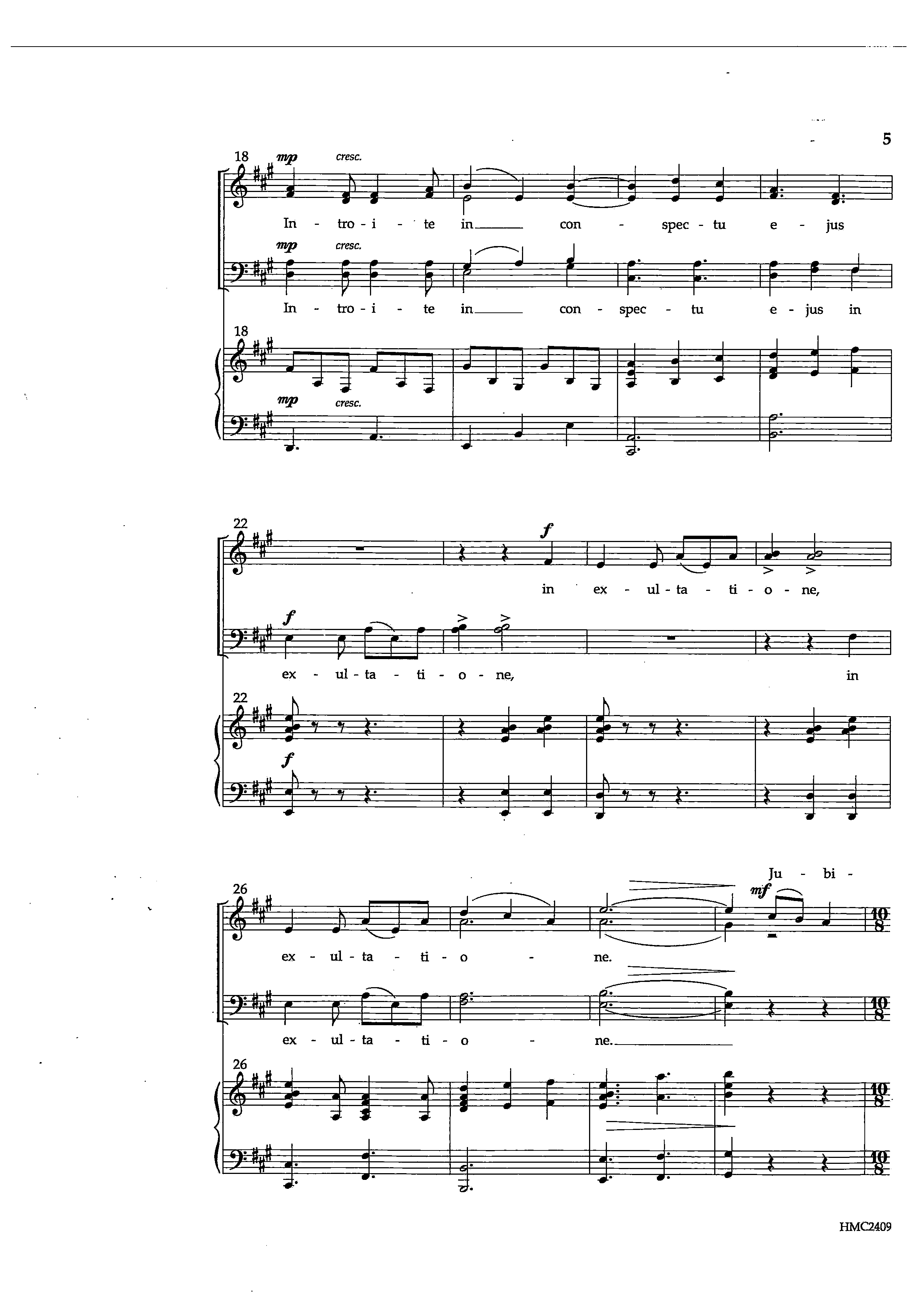 Page 3 de Jubilate Deo (SATB et piano)