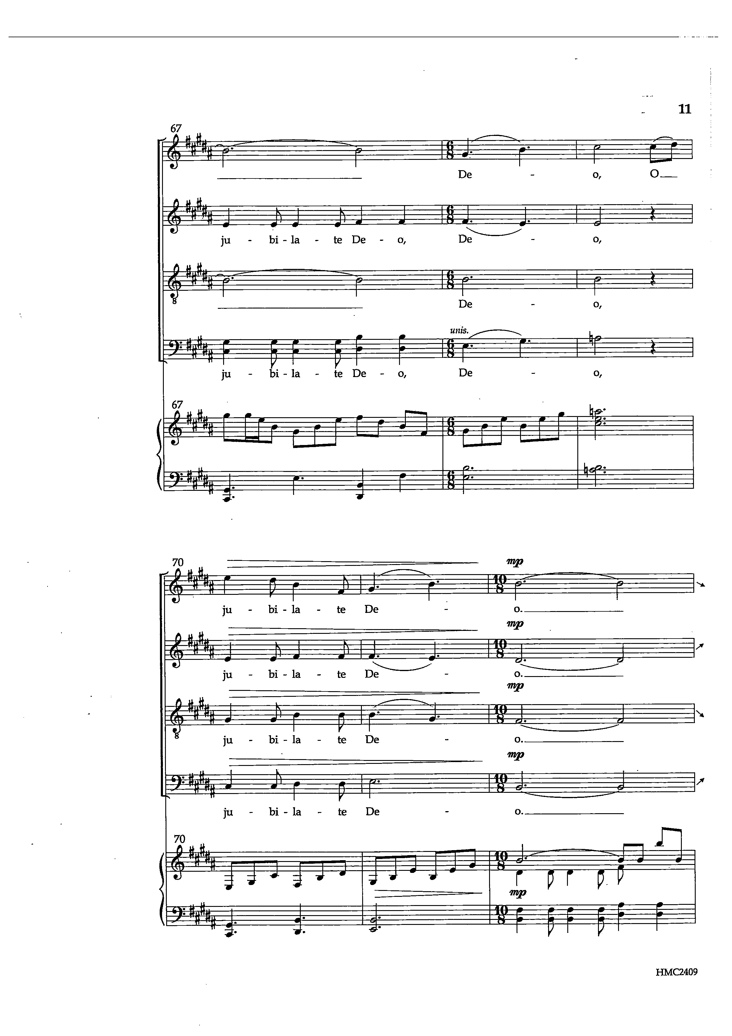 Page 9 de Jubilate Deo (SATB et piano)