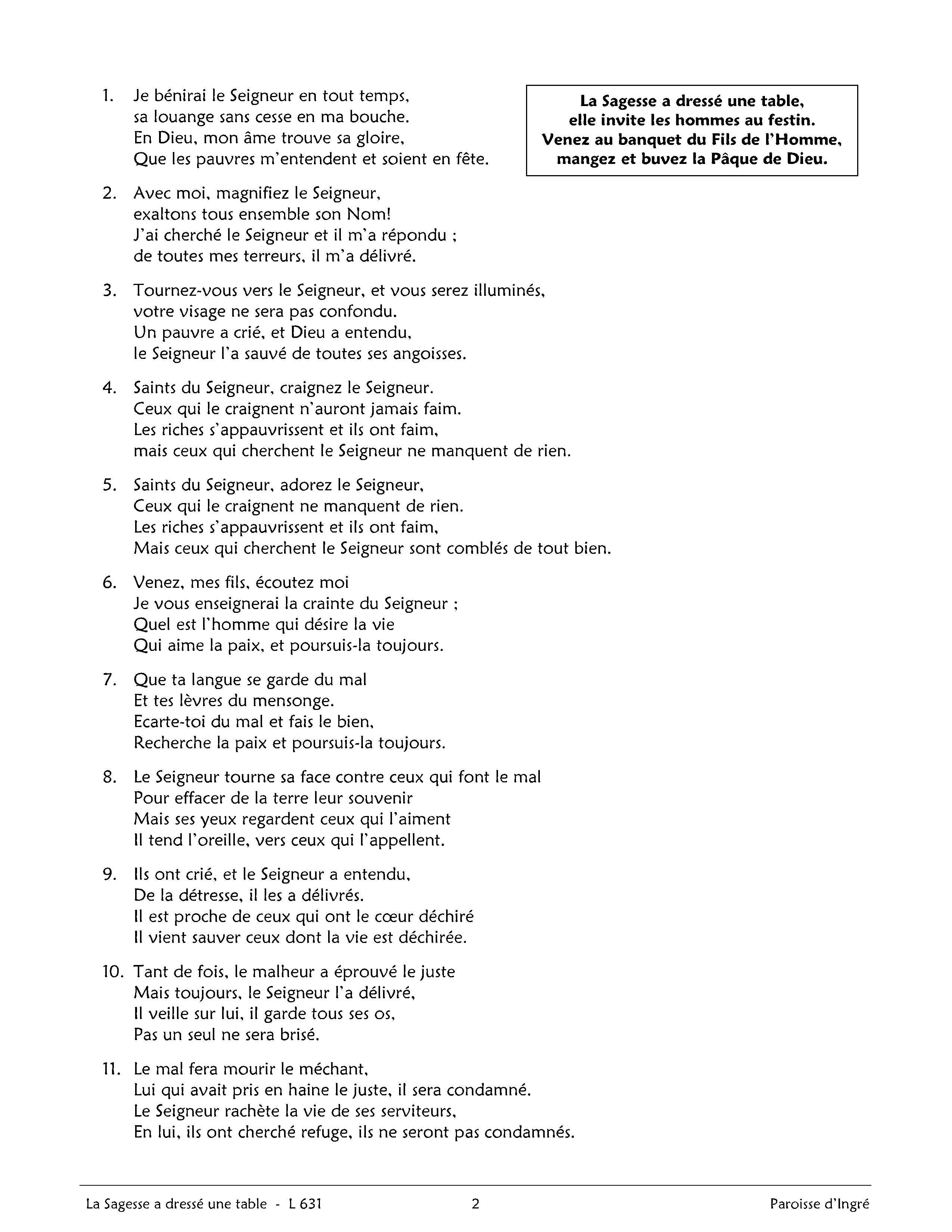 Page 2 de La Sagesse a dressé une table