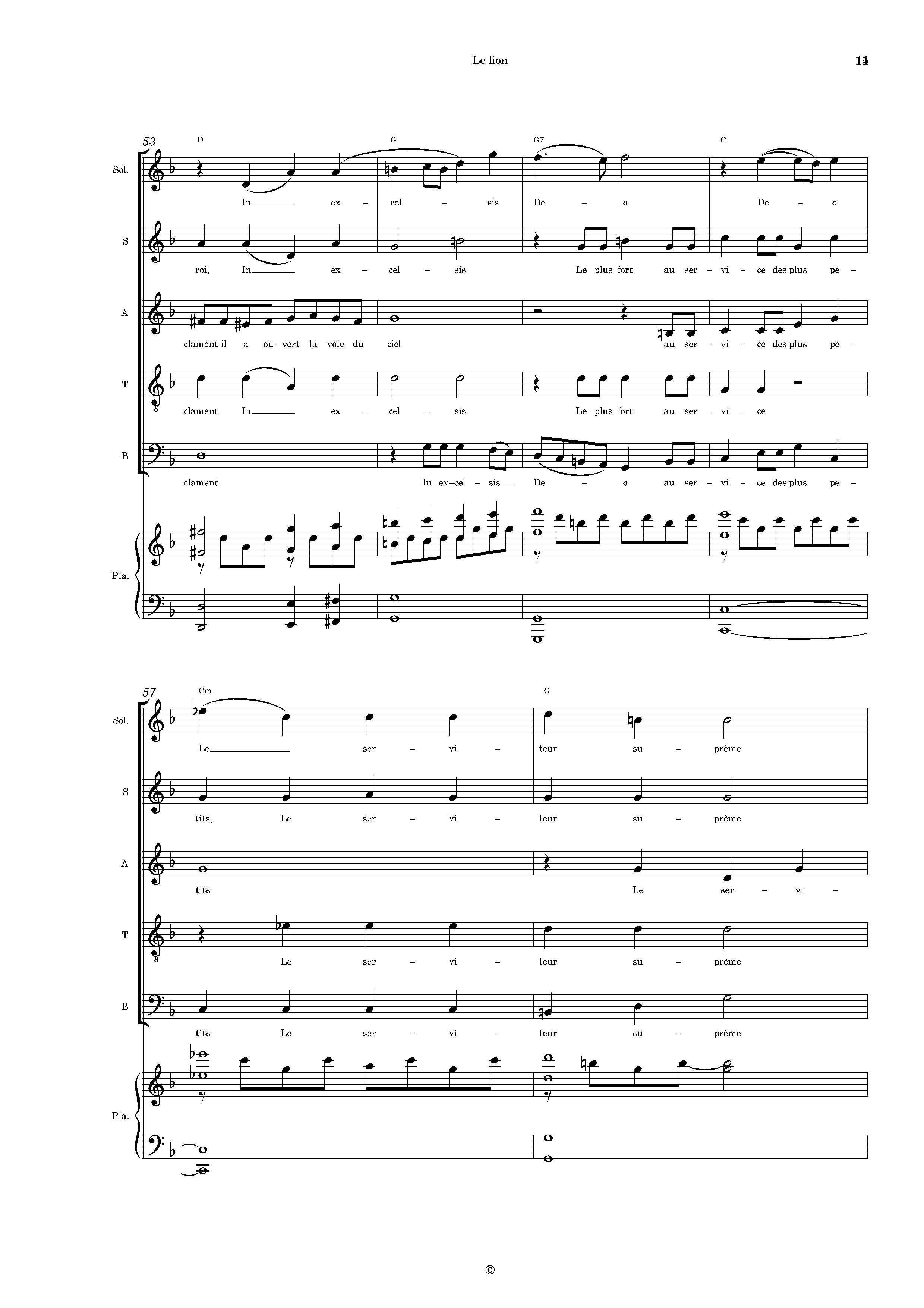 Page 11 de Le Lion (piano voix SATB)