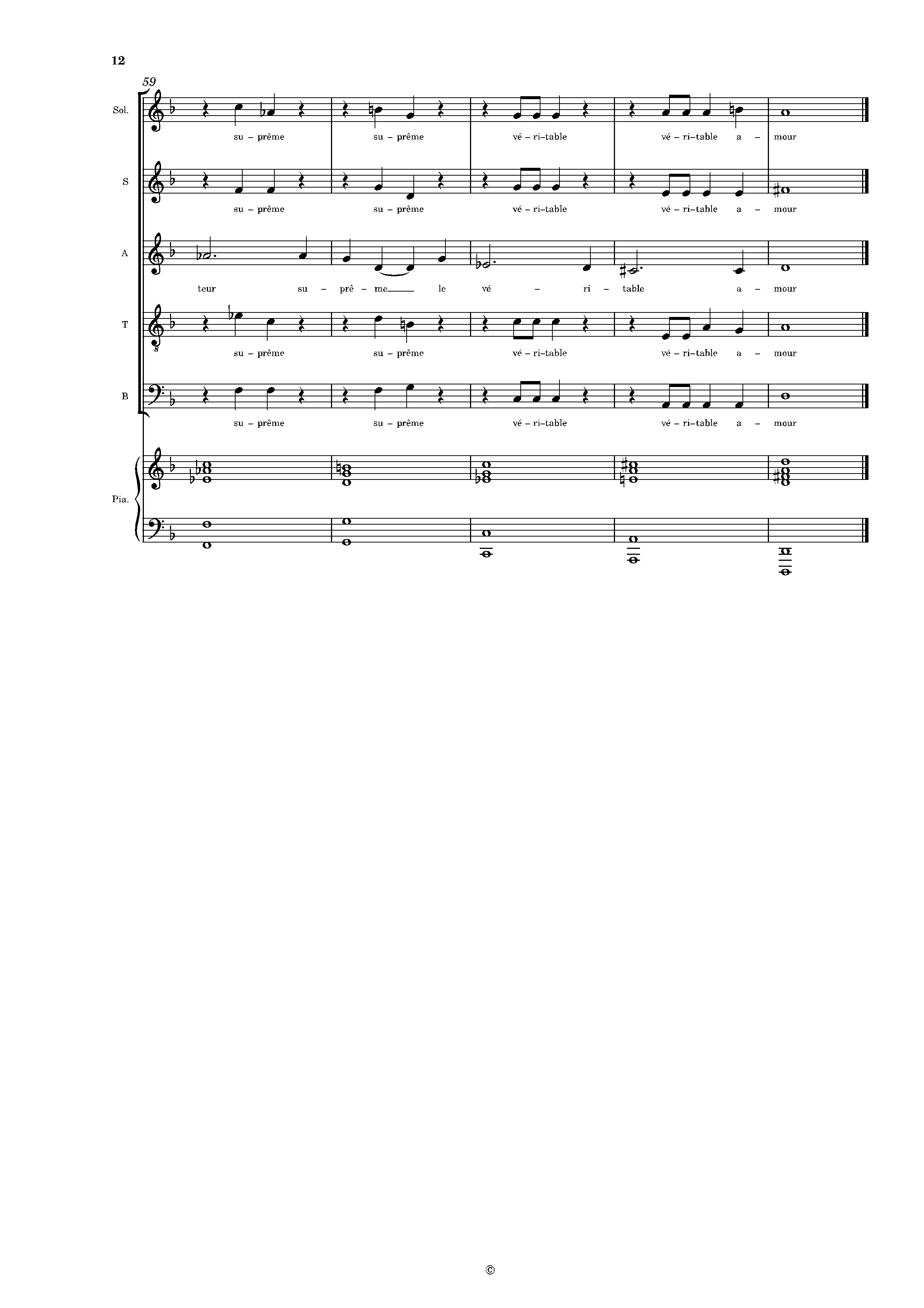 Page 12 de Le Lion (piano voix SATB)