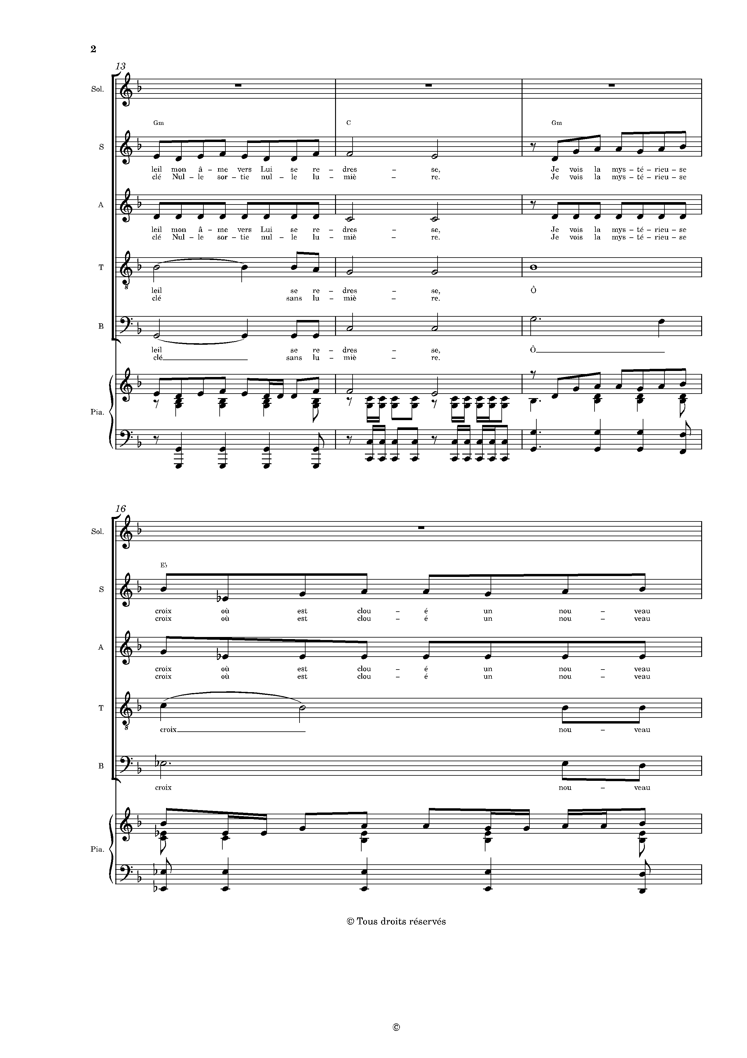 Page 2 de Le Lion (piano voix SATB)