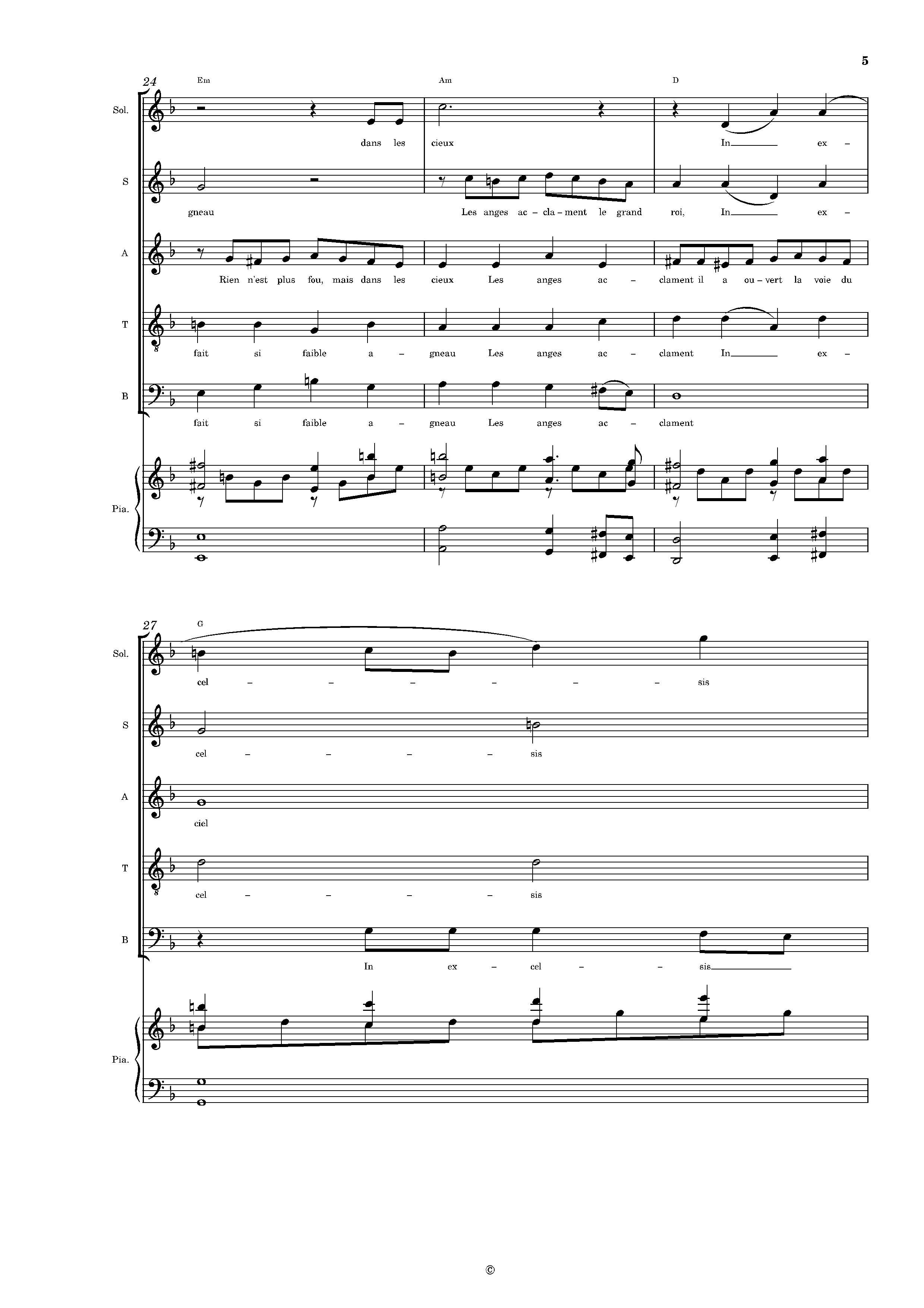 Page 5 de Le Lion (piano voix SATB)
