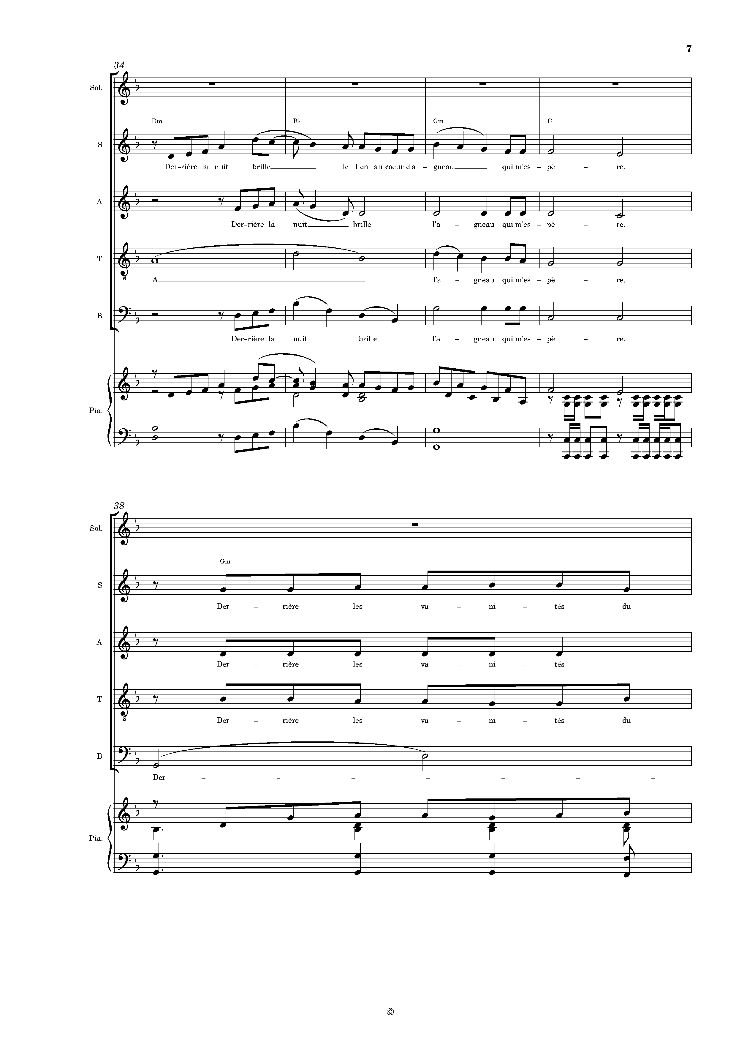 Page 7 de Le Lion (piano voix SATB)