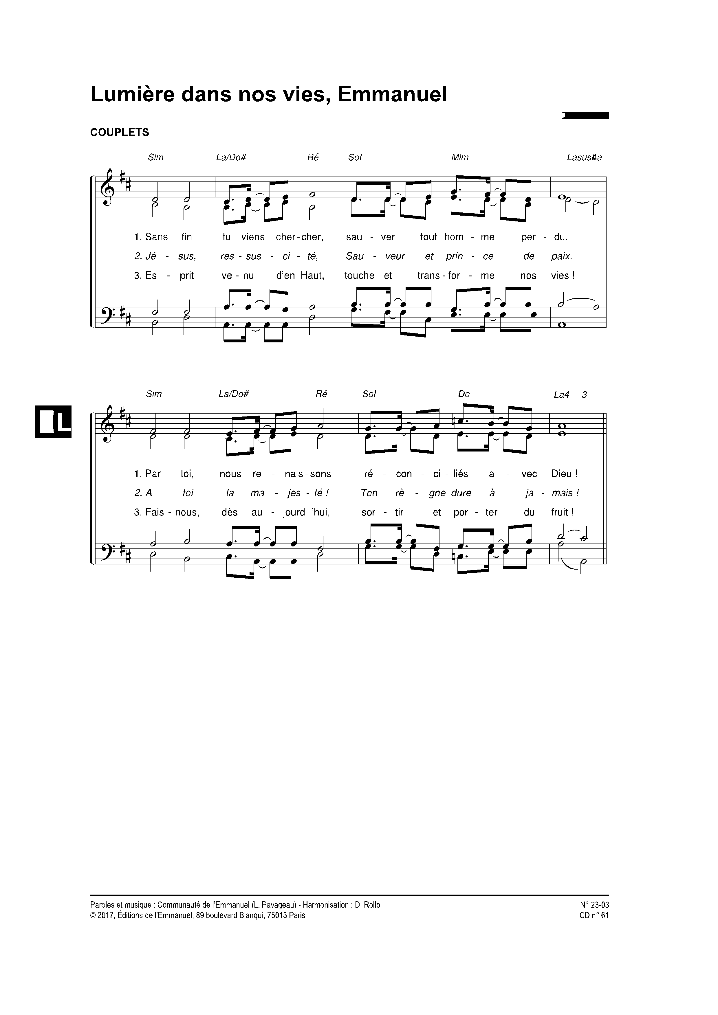 Page 2 de Lumière dans nos vies, Emmanuel