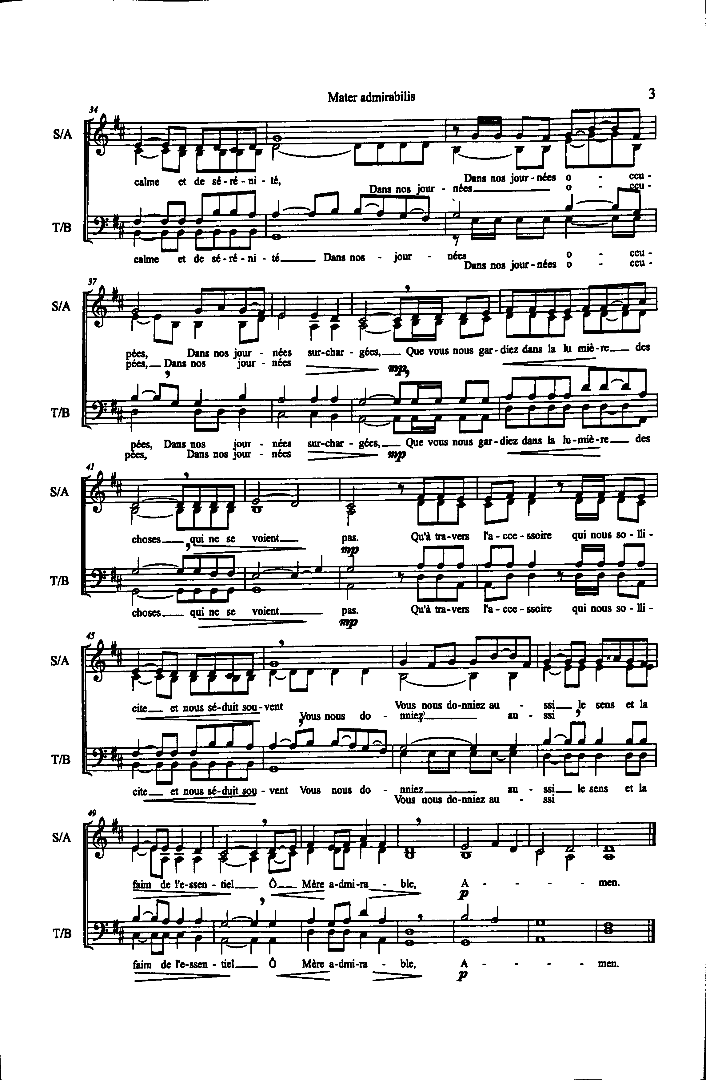 Page 3 de Mater admirabilis (à partir de la mesure 32)
