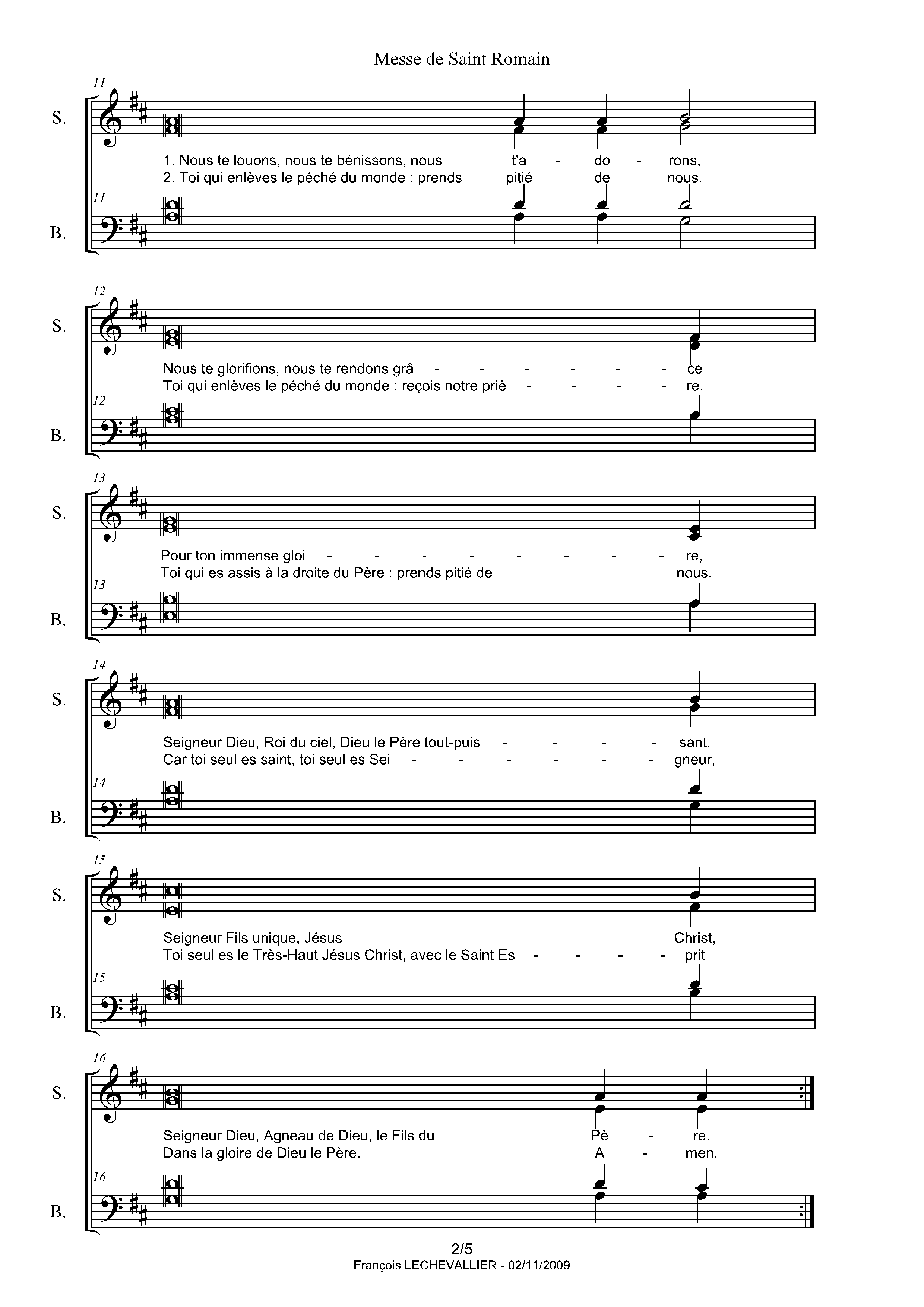 Page 2 de Messe de Saint Romain