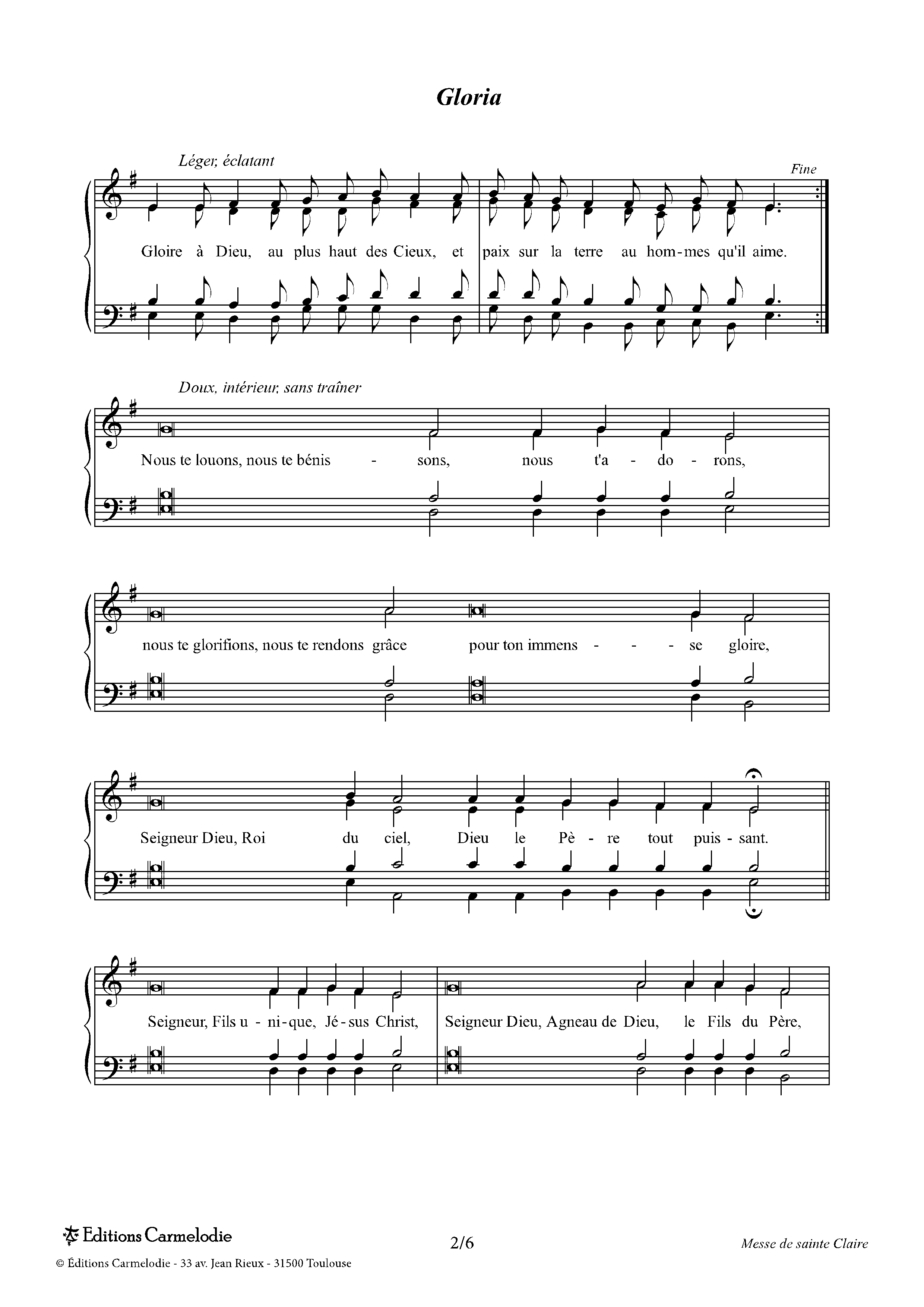 Page 2 de Messe de Sainte Claire