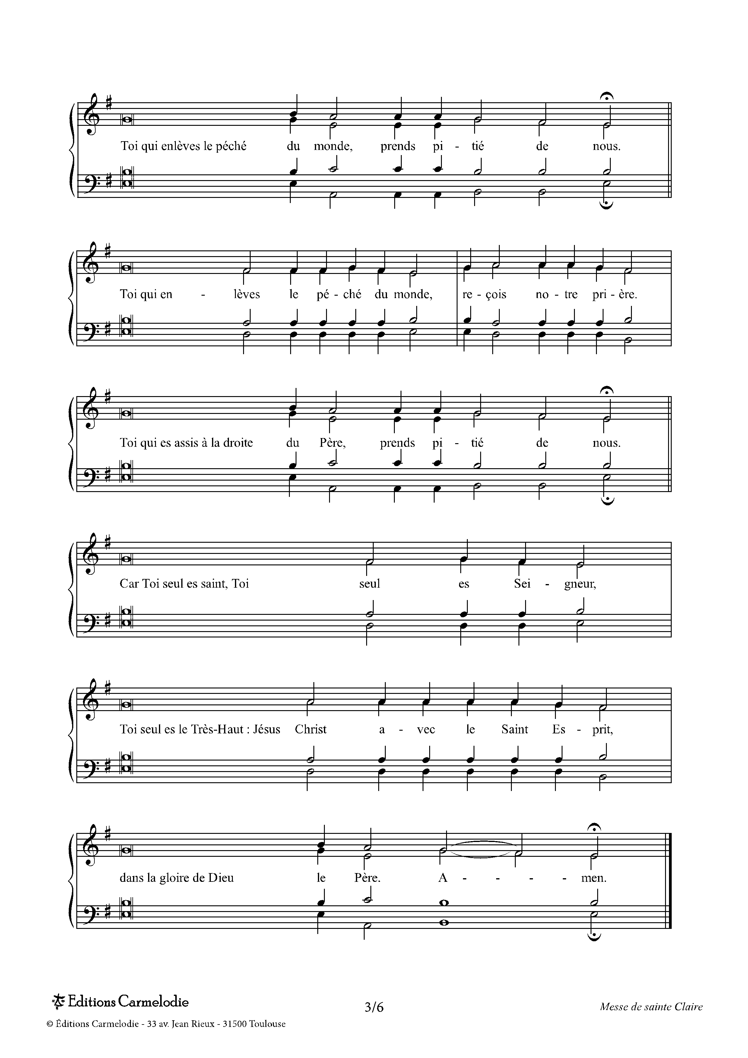 Page 3 de Messe de Sainte Claire