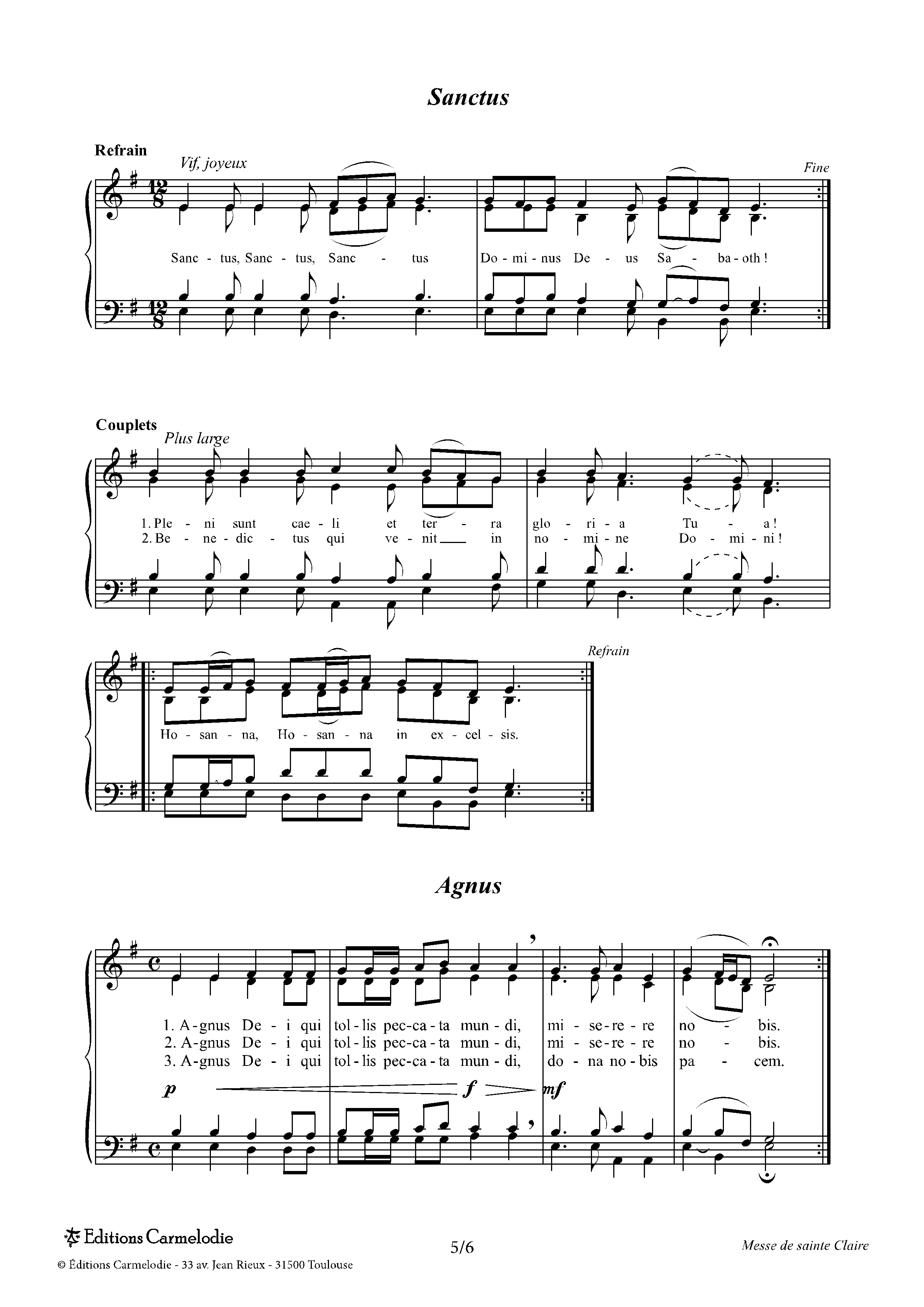 Page 5 de Messe de Sainte Claire