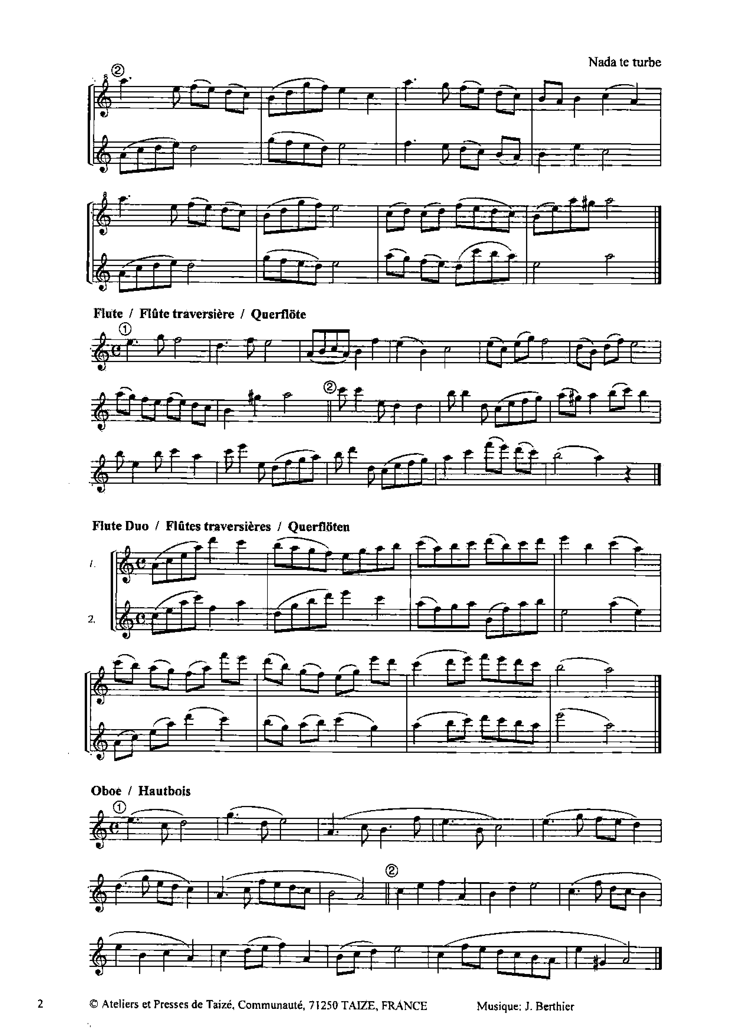 Page 2 de Nada te turbe (accompagnement instrumental)