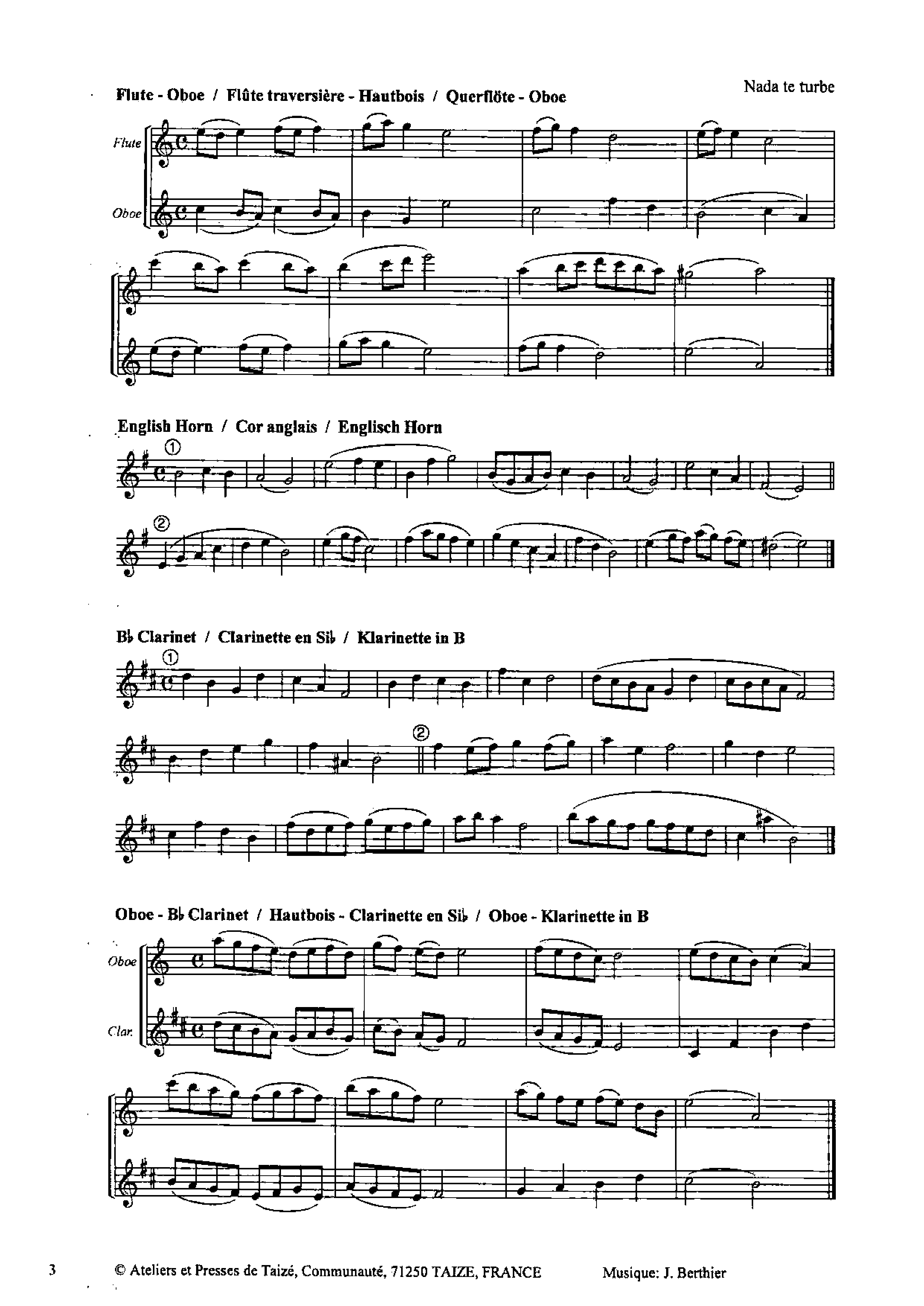 Page 3 de Nada te turbe (accompagnement instrumental)