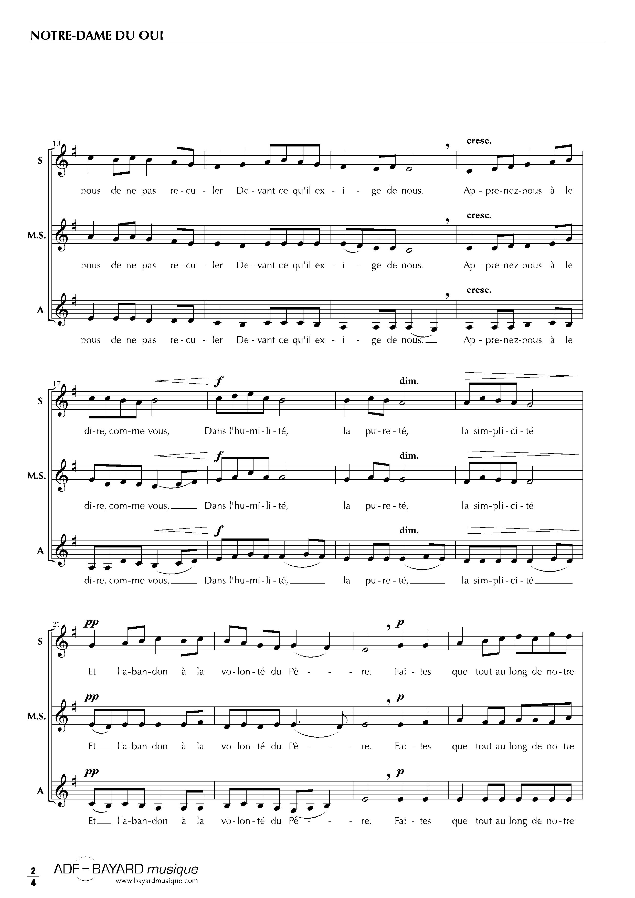 Page 2 de Notre Dame du Oui