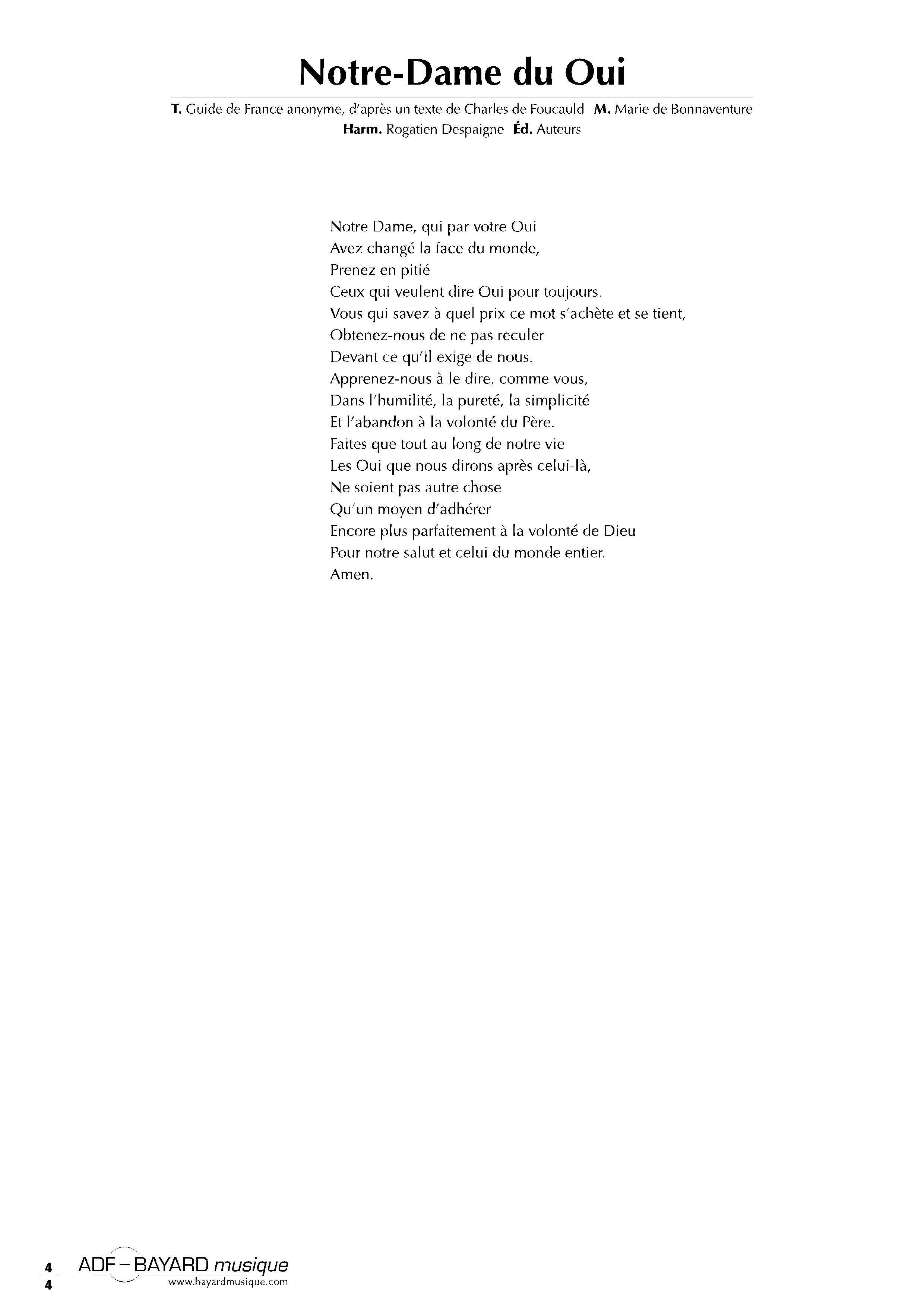 Page 4 de Notre Dame du Oui