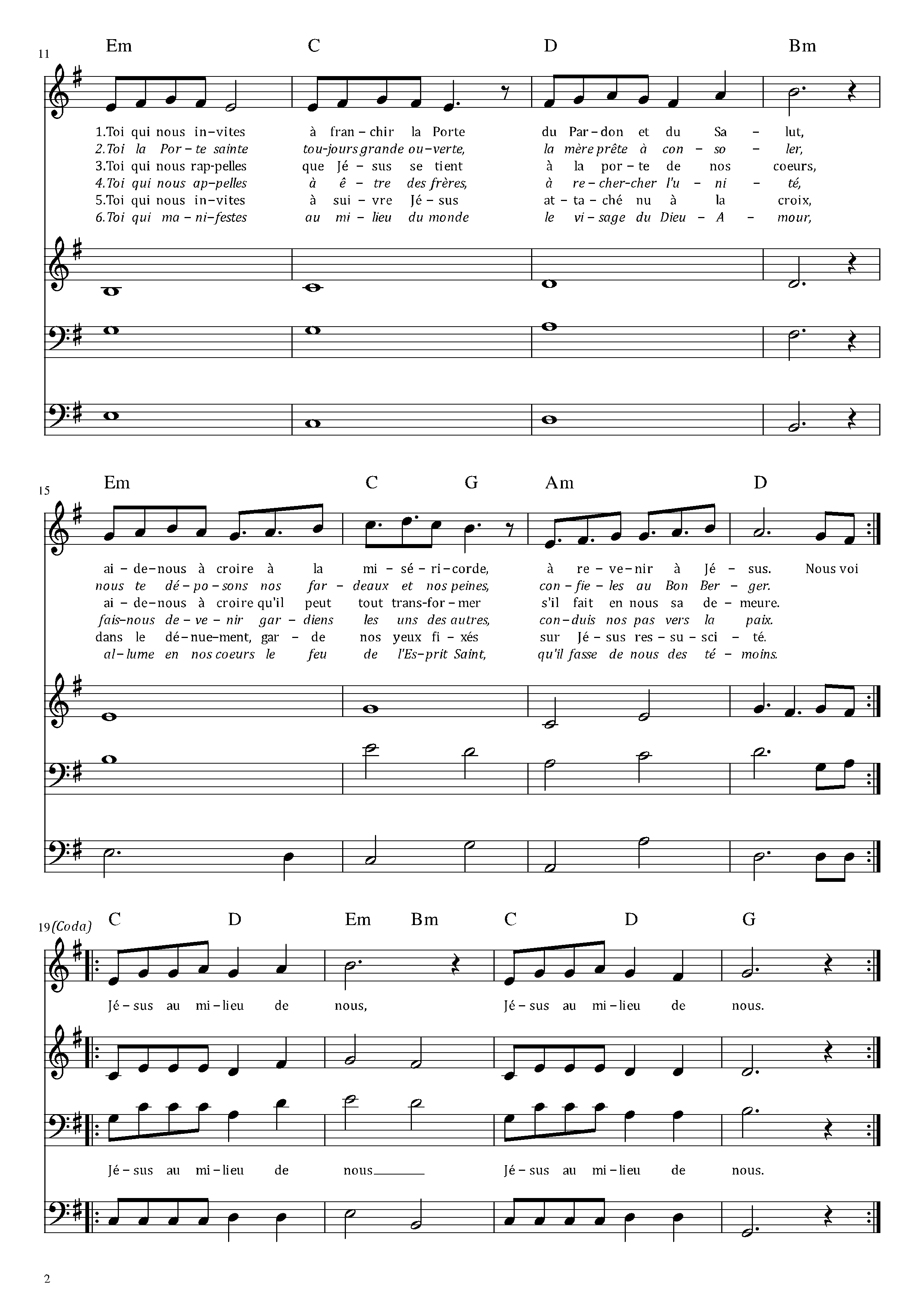 Page 2 de Nous voici, Église notre Mère