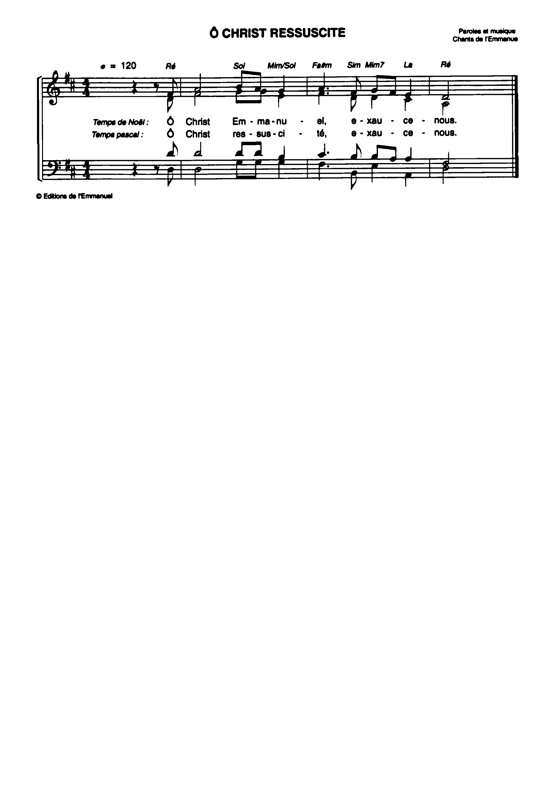 Page 1 de Ô Christ ressuscité