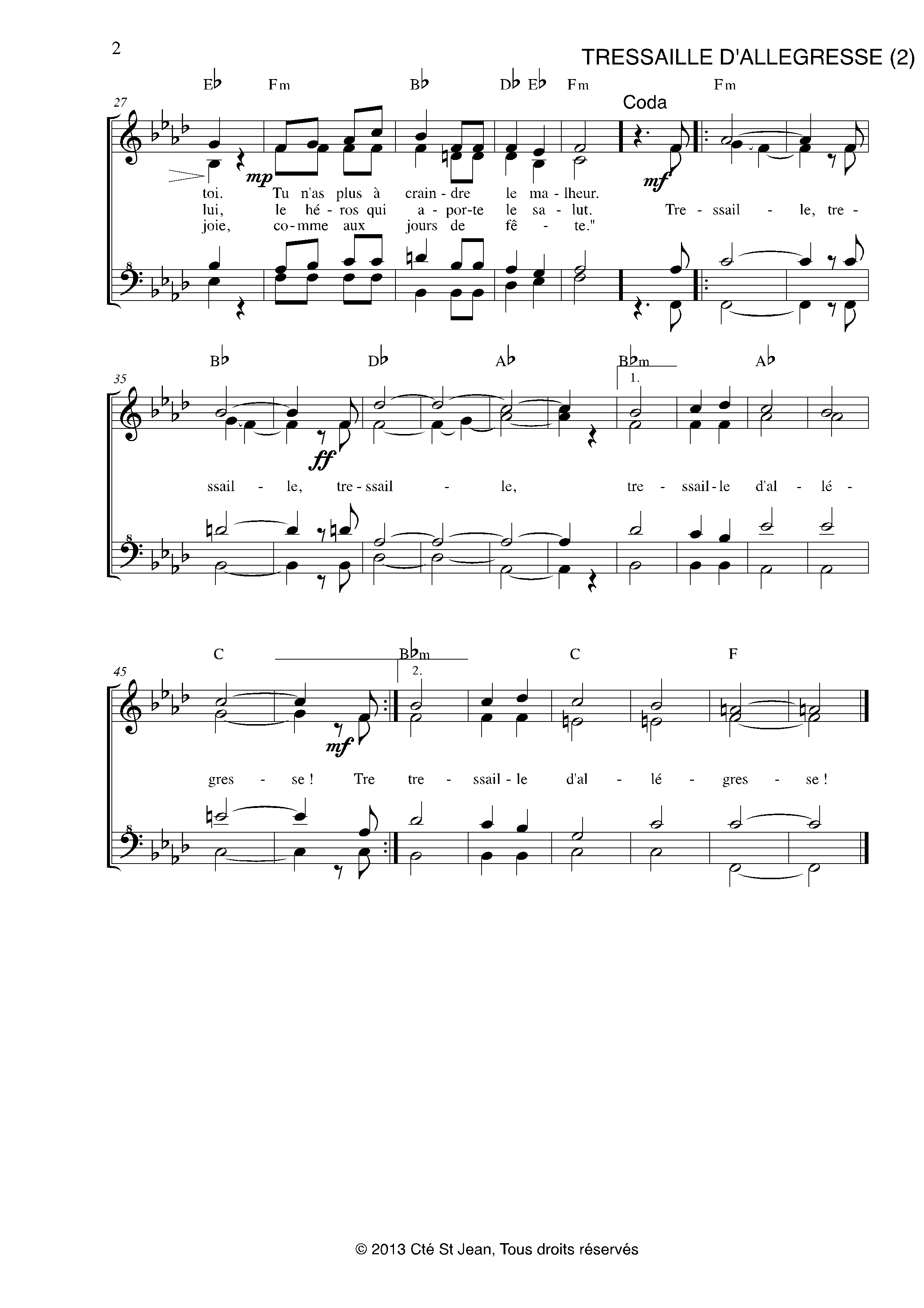 Page 2 de Tressaille d'allégresse