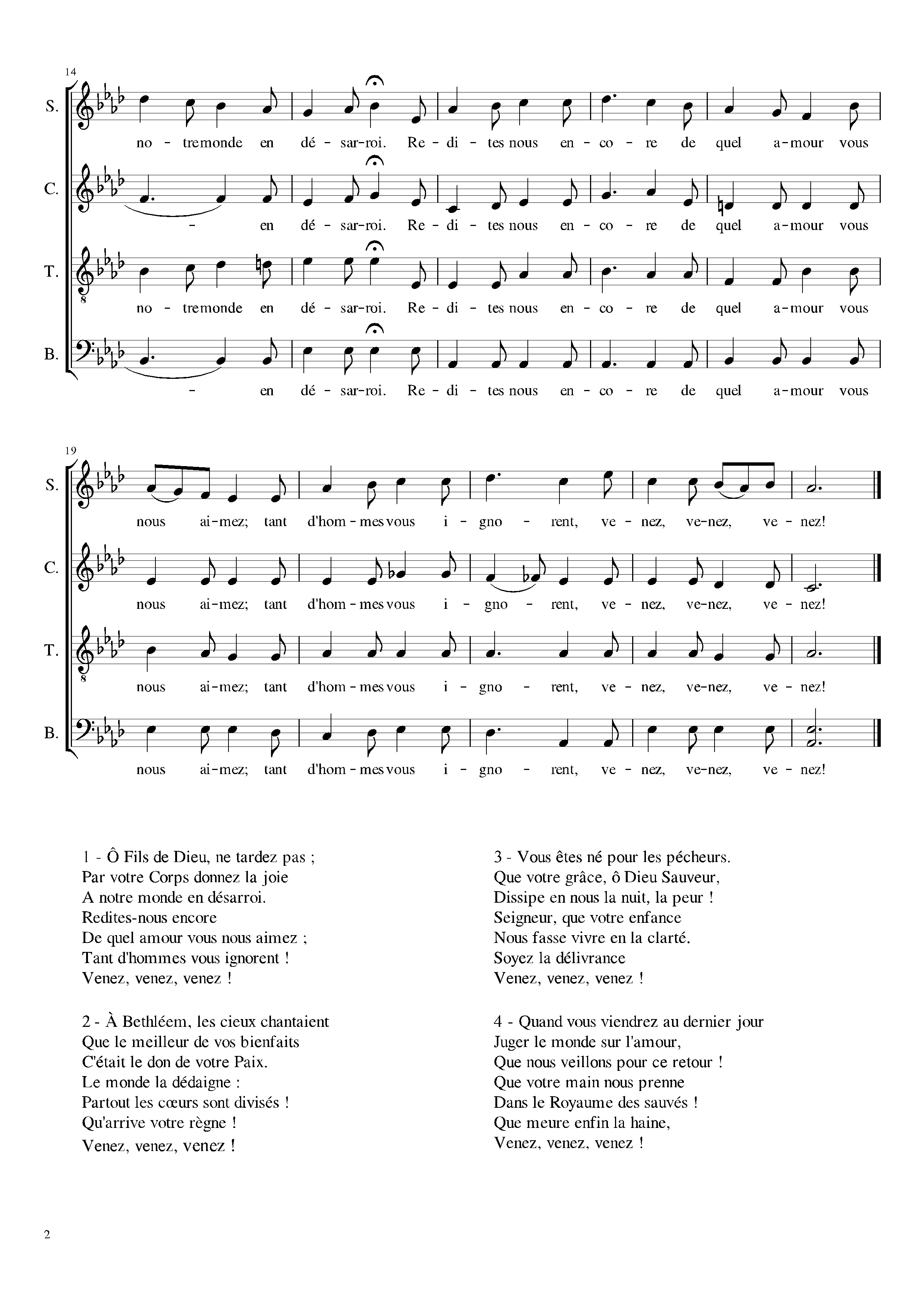 Page 2 de Venez divin Messie