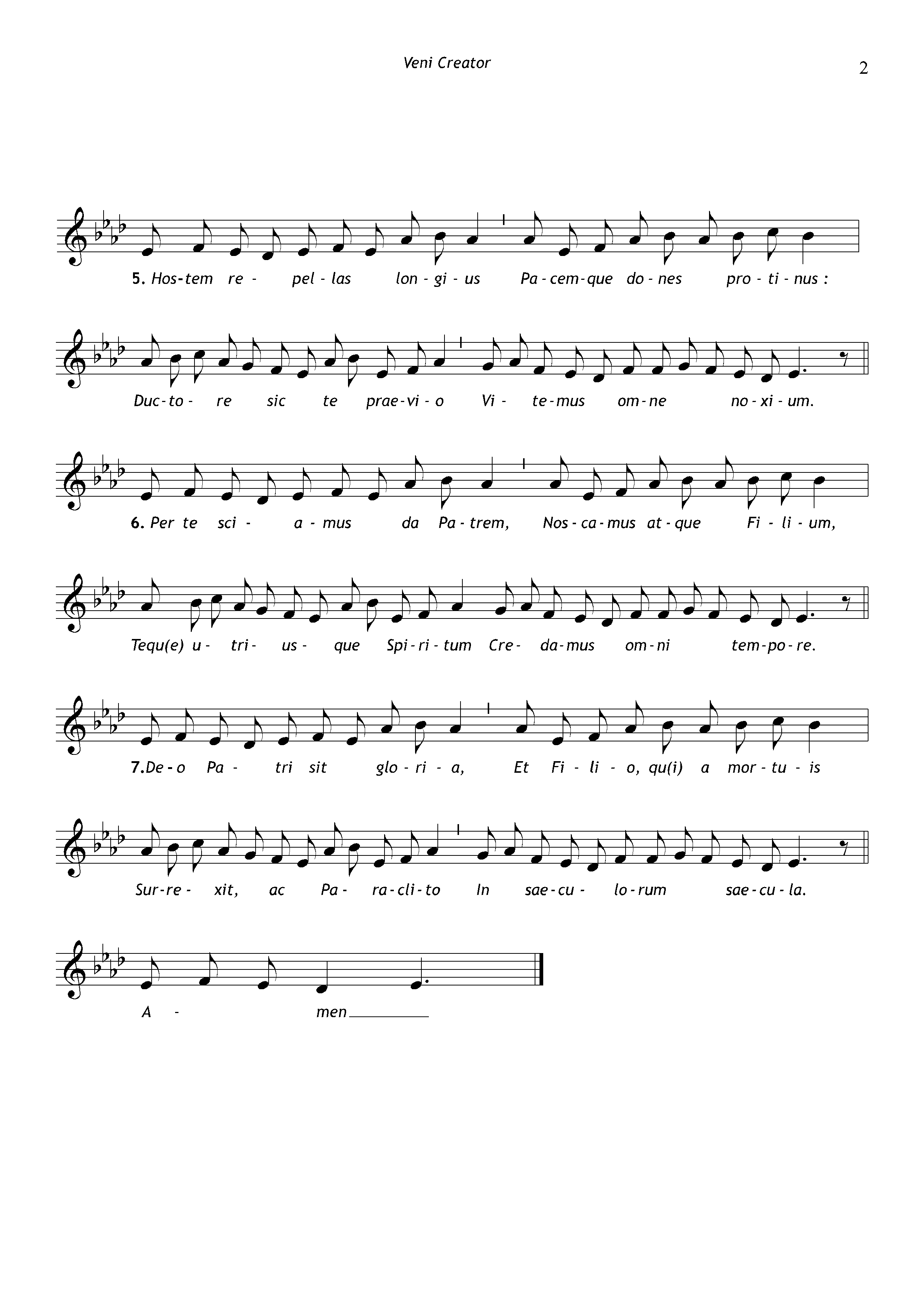 Page 2 de Veni Creator (grégorien)