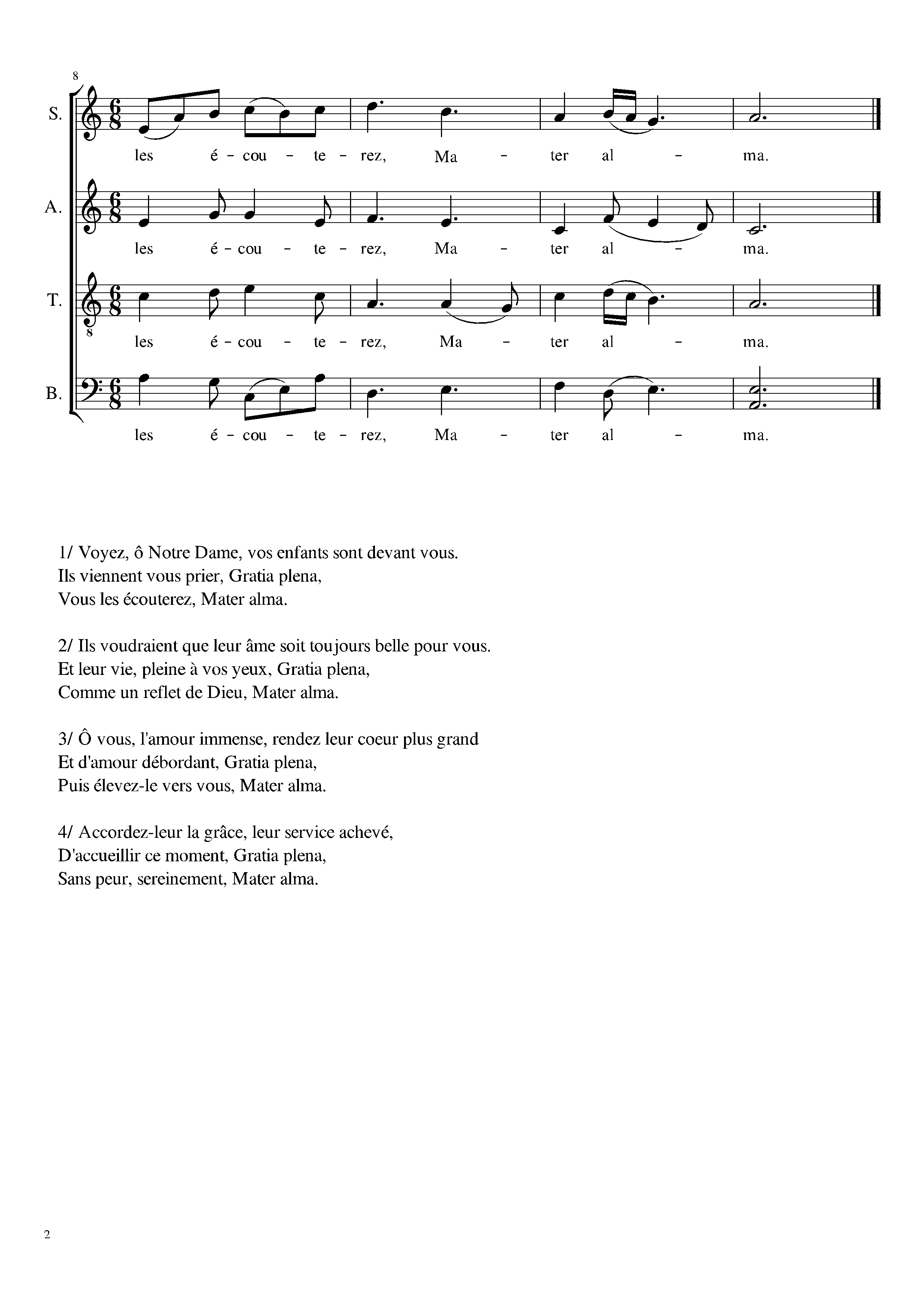 Page 2 de Voyez, ô Notre Dame